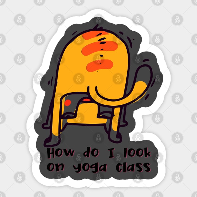 How do I look on yoga class funny yoga and cat drawing Sticker by Red Yoga